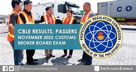 CBLE RESULT: November 2022 Customs Broker .